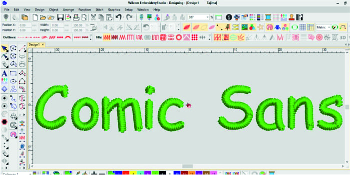 Comic Sans Embroidery Font